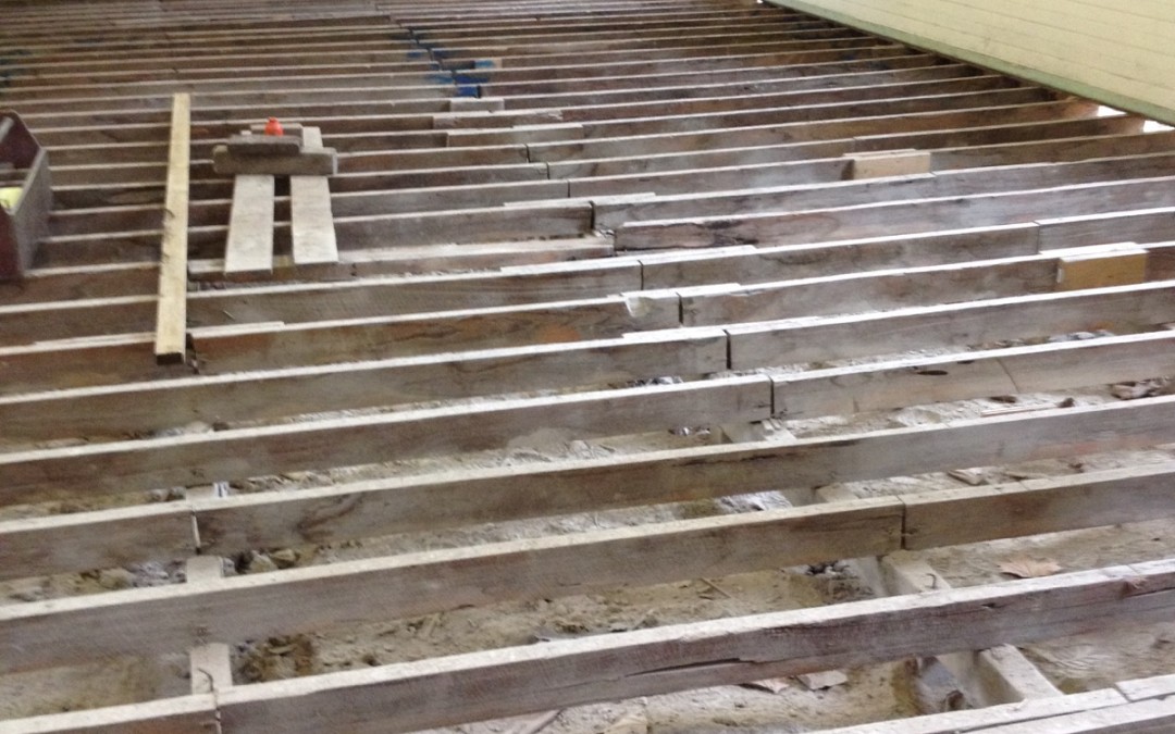 Restumped hall before new floor